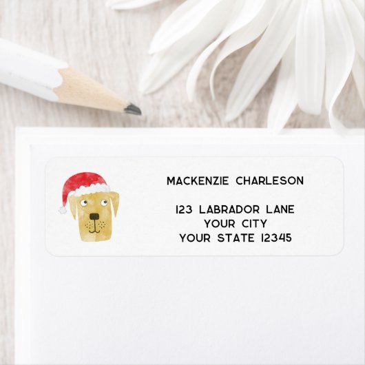 Leuke Kersthond Gepersonaliseerd Retour Adres Etiket (Insitu)
