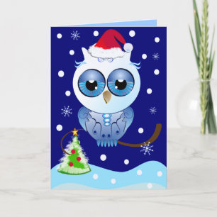 Leuke Kerstkaart met Uil & tekst Feestdagen Kaart