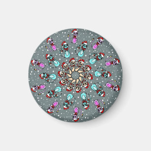 Leuke Kerstkatten Cirkelmagneet Kerstcadeau Magneet
