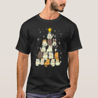 Leuke Kerstkatten Kerstmis Boom T-shirt