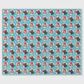 Leuke Kerstliefde Kerstman Aangepaste Fotonaam Bla Cadeaupapier (Vlak)