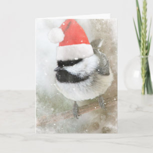 Leuke Kerstman Chickadee Feestdagen Kaart