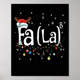 Leuke Kerstman Fa La Wiskunde Cadeau  Poster
