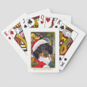 Leuke Kerstman Hond Teckel Pijp Kerst Custom Pokerkaarten (Achterkant)