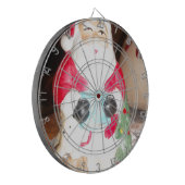 Leuke Kerstman met Snow Art Print Dartbord (Voorkant Links)