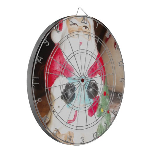  Leuke Kerstman met Snow Art Print Dartbord (Voorkant Links)