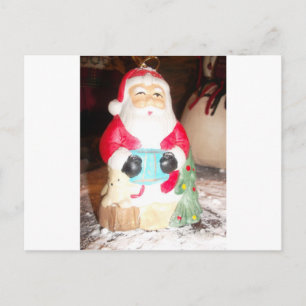 Leuke Kerstman met Snow Art Print Feestdagenkaart