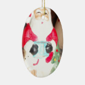  Leuke Kerstman met Snow Art Print Keramisch Ornament (Rechts)