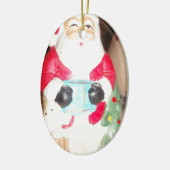  Leuke Kerstman met Snow Art Print Keramisch Ornament (Links)