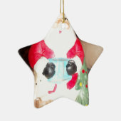  Leuke Kerstman met Snow Art Print Keramisch Ornament (Rechts)