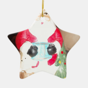  Leuke Kerstman met Snow Art Print Keramisch Ornament