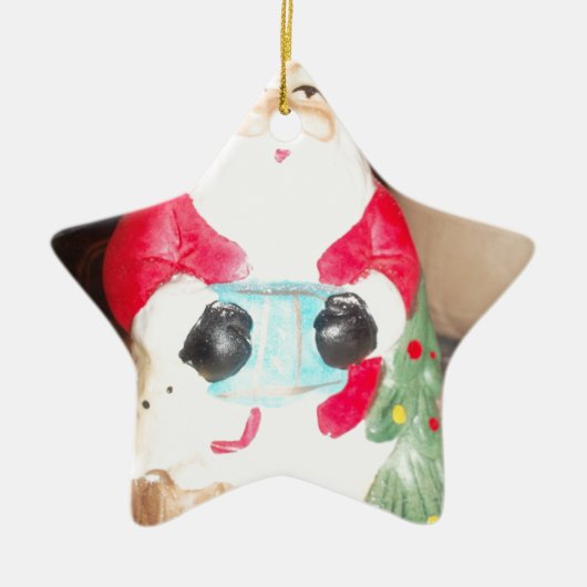  Leuke Kerstman met Snow Art Print Keramisch Ornament (Voorkant)