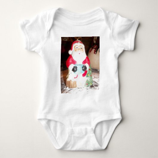  Leuke Kerstman met Snow Art Print Romper (Voorkant)