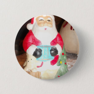 Leuke Kerstman met Snow Art Print Ronde Button 5,7 Cm