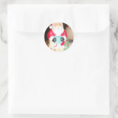 Leuke Kerstman met Snow Art Print Ronde Sticker (Tas)