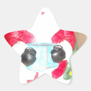  Leuke Kerstman met Snow Art Print Ster Sticker
