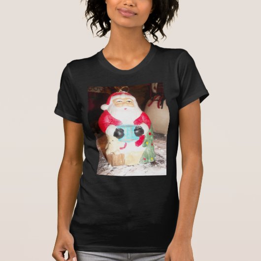 Leuke Kerstman met Snow Art Print T-shirt (Voorkant)