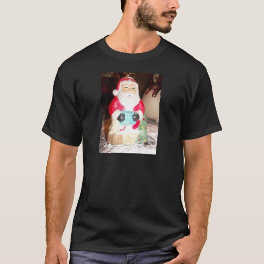  Leuke Kerstman met Snow Art Print T-shirt (Voorkant)