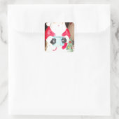  Leuke Kerstman met Snow Art Print Vierkante Sticker (Tas)
