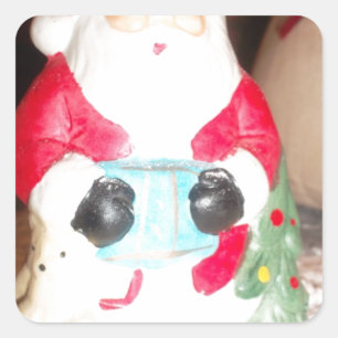  Leuke Kerstman met Snow Art Print Vierkante Sticker