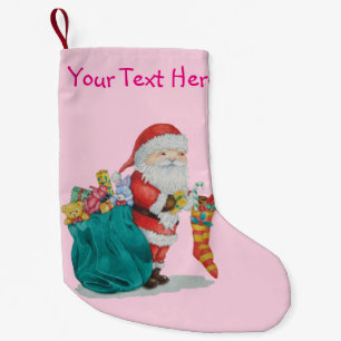 Leuke Kerstman met speelgoed en giften in zak Kleine Kerstsok