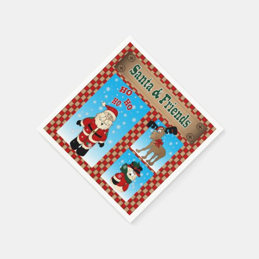 Leuke Kerstman & Vrienden Servet (Hoek)