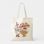 Leuke kerstmelk en koekje tote bag (Achterkant)