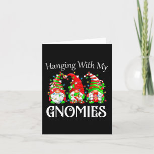 Leuke Kerstmis Gnome Hanging Met Mijn Gnomies Fami Kaart