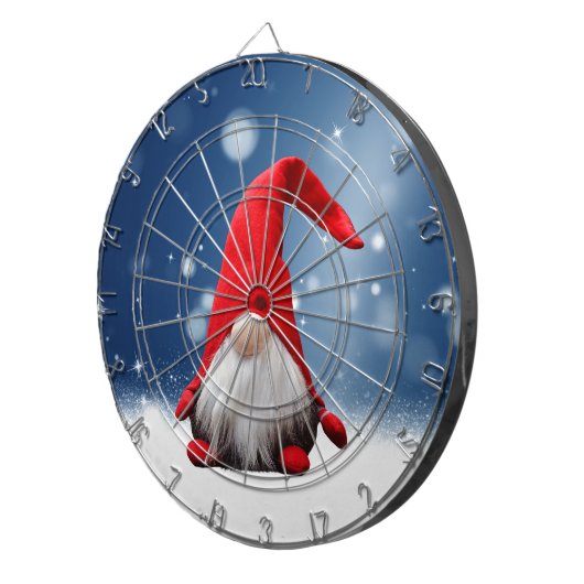 Leuke Kerstmis Kerstman Sneeuw Sterren Dartbord (Voorkant Rechts)