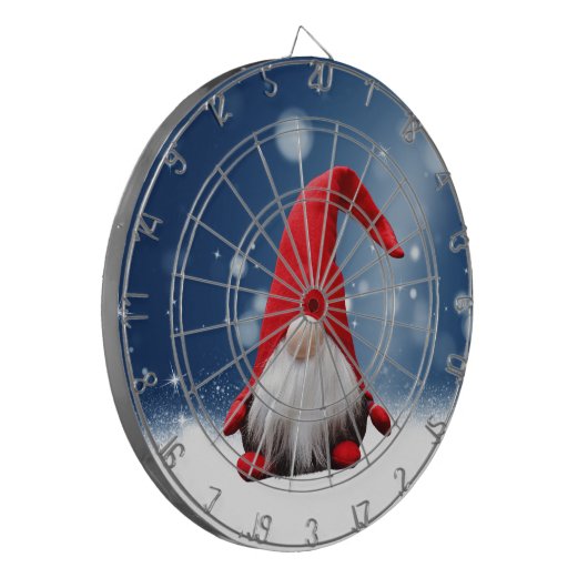 Leuke Kerstmis Kerstman Sneeuw Sterren Dartbord (Voorkant Links)