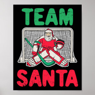 Leuke Kerstmis Santa Ice Hockey Goaltender Goalie Poster