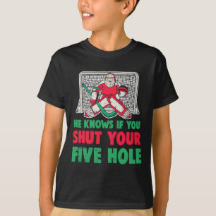 Leuke Kerstmis Santa Ice Hockey Goaltender Goalie T-shirt