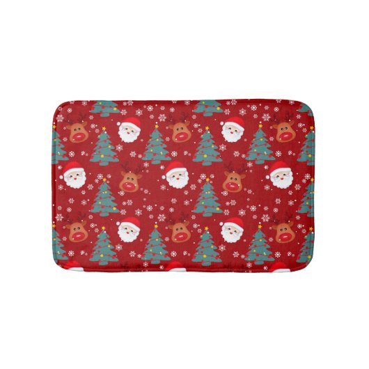 Leuke Kerstmis Santa Reindeer | Kerst Feestdagen Badmat (Voorkant)