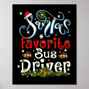 Leuke Kerstmis Verlichting Santa's favoriete busch Poster