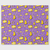 Leuke kerstspullen op Paarse Cadeaupapier (Vlak)