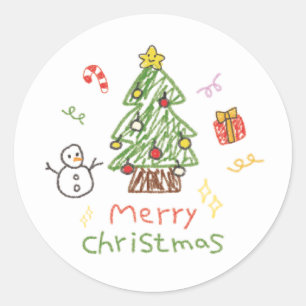 Leuke kerststickers ronde sticker