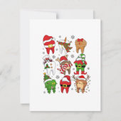 Leuke Kersttandheelkundige Tand Karakter Fun Feest Notitiekaartje (Voorkant)