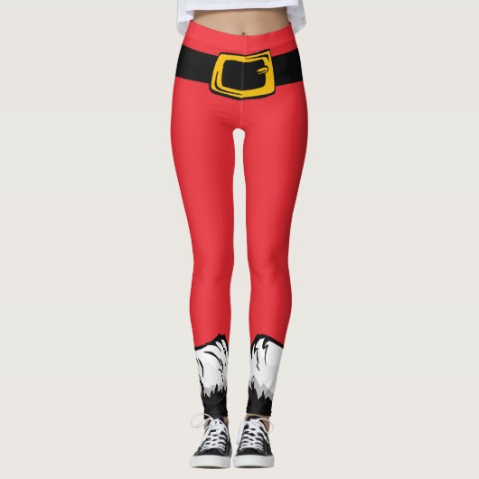 Leuke kerstvakantie rode kerstbroek leggings (Voorkant)