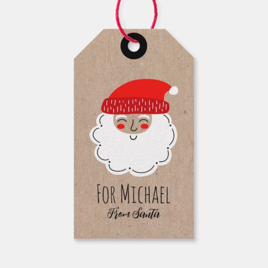 Leuke Kerstvakantie Santa Gift Label Cadeaulabel (Achterkant)