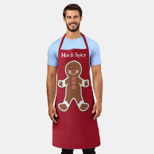 Leuke keuken schort met gemberkoek man