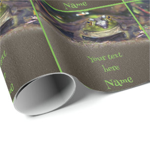 Leuke kikker gezicht dier gepersonaliseerd cadeaupapier