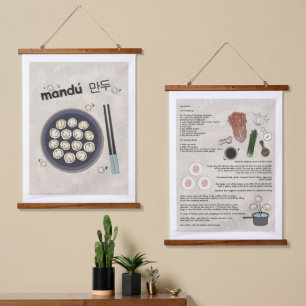 Leuke Kimchi Dumpling Recept Koreaanse Eten Hangend Wandkleed