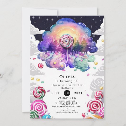 Leuke Kinder Candyland Verjaardag Kaart (Voorkant)