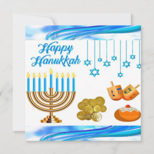 Leuke kinder Chanoeka kaartmunten dreidels menorah Notitiekaartje