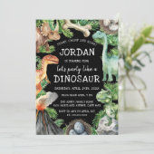 Leuke Kinder dinosaurus verjaardag Kaart (Staand voorkant)