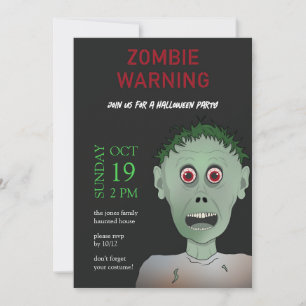 Leuke kinder groene, zwarte en rode zombie Hallowe Kaart
