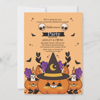 Leuke kinder Halloween-feest uitnodiging voor spoo