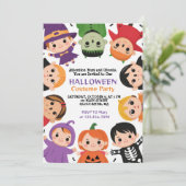 Leuke Kinder Halloween Kostuum Feest Uitnodiging (Staand voorkant)