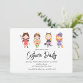 Leuke Kinder Halloween Kostuum Feest Uitnodiging (Staand voorkant)