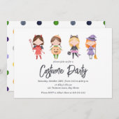 Leuke Kinder Halloween Kostuum Feest Uitnodiging (Voorkant / Achterkant)